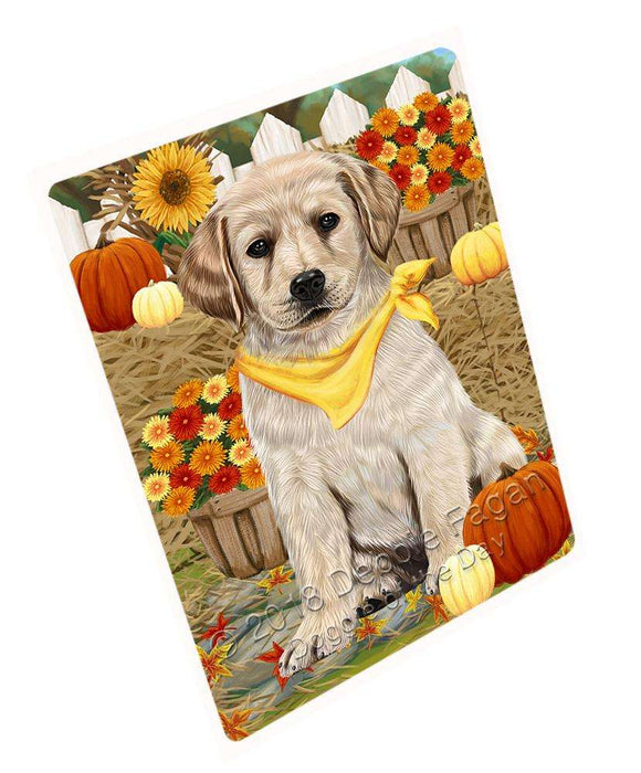 Fall Autumn Greeting Labrador Retriever Dog with Pumpkins Cutting Board C56337