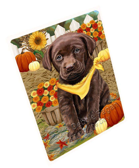 Fall Autumn Greeting Labrador Retriever Dog with Pumpkins Cutting Board C56340