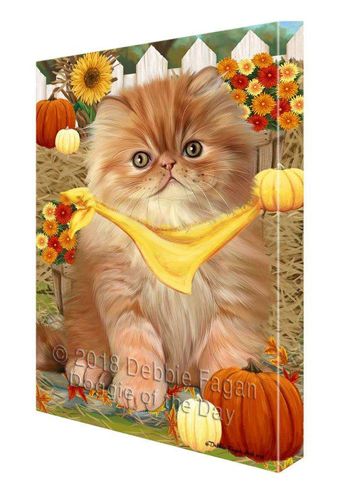 Fall Autumn Greeting Persian Cat with Pumpkins Canvas Print Wall Art Décor CVS73592