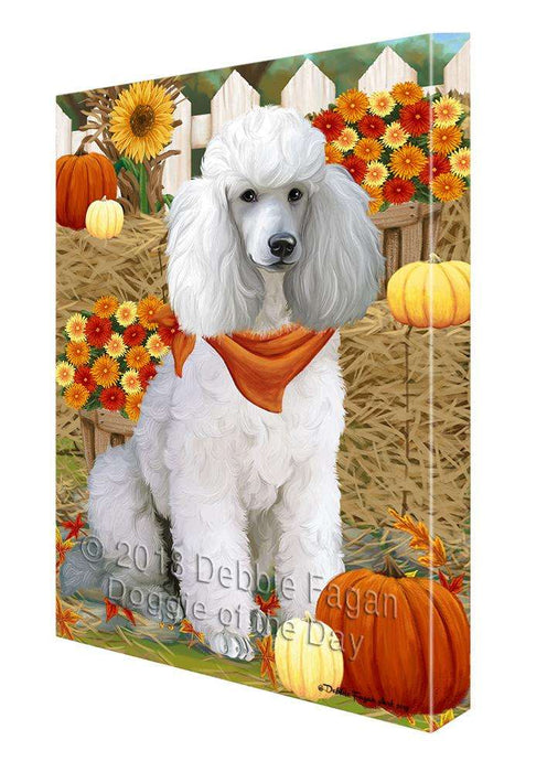 Fall Autumn Greeting Pomeranian Dog with Pumpkins Canvas Print Wall Art Décor CVS73700