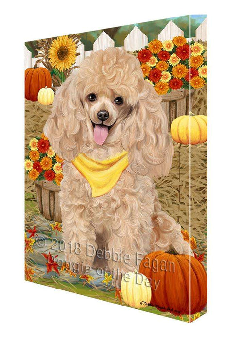 Fall Autumn Greeting Pomeranian Dog with Pumpkins Canvas Print Wall Art Décor CVS73709