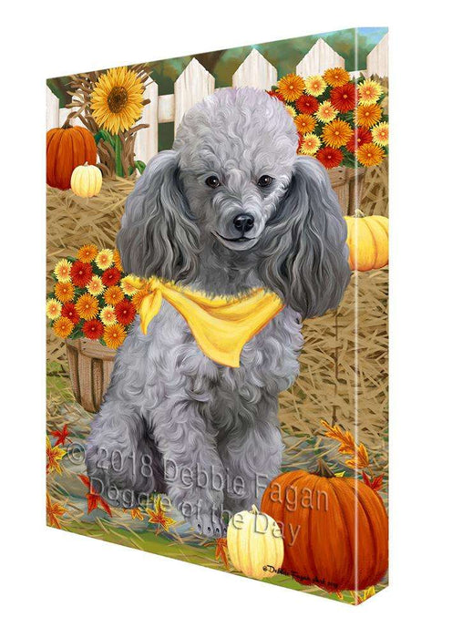 Fall Autumn Greeting Pomeranian Dog with Pumpkins Canvas Print Wall Art Décor CVS73727