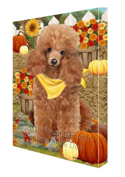 Fall Autumn Greeting Pomeranian Dog with Pumpkins Canvas Print Wall Art Décor CVS73736