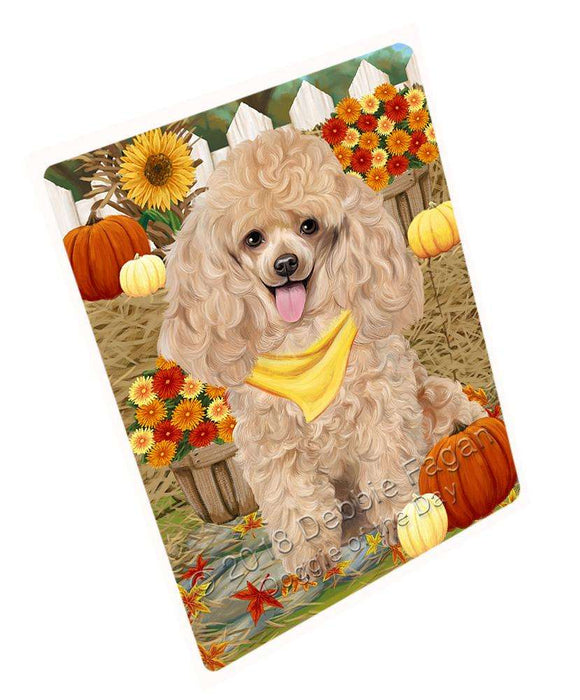 Fall Autumn Greeting Pomeranian Dog with Pumpkins Cutting Board C56520