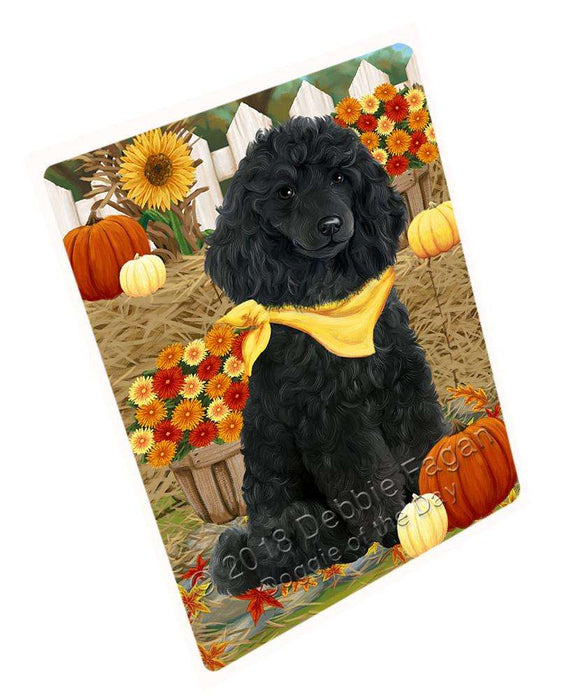 Fall Autumn Greeting Pomeranian Dog with Pumpkins Cutting Board C56523