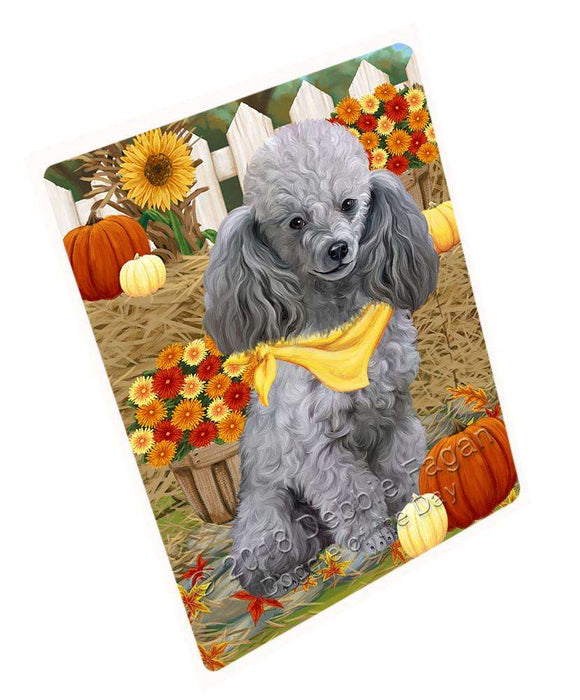 Fall Autumn Greeting Pomeranian Dog with Pumpkins Cutting Board C56526