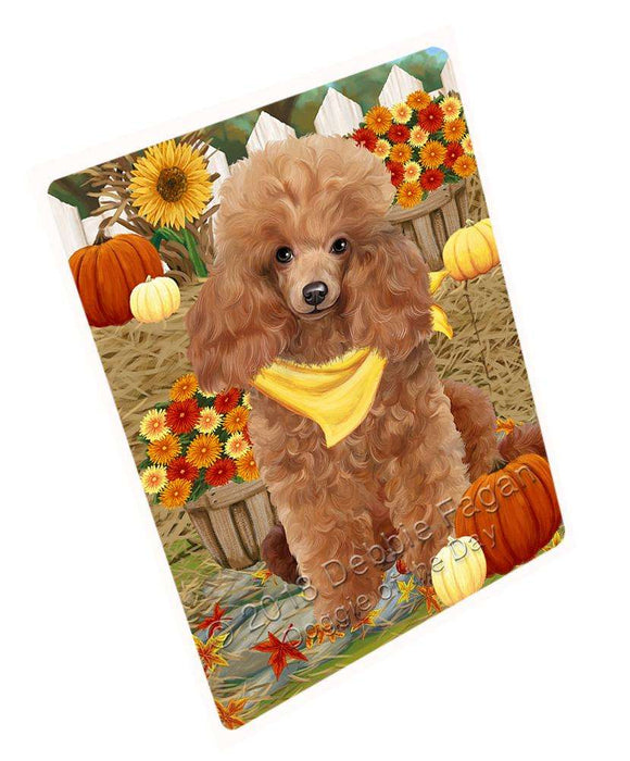 Fall Autumn Greeting Pomeranian Dog with Pumpkins Cutting Board C56529