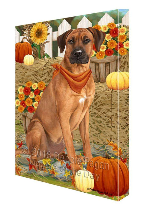 Fall Autumn Greeting Rhodesian Ridgeback Dog with Pumpkins Canvas Print Wall Art Décor CVS73799