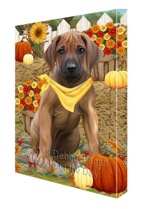Fall Autumn Greeting Rhodesian Ridgeback Dog with Pumpkins Canvas Print Wall Art Décor CVS73808