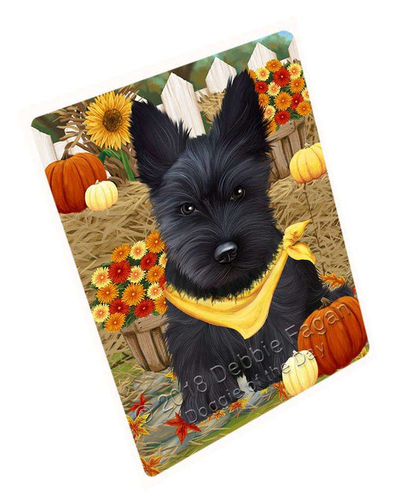 Fall Autumn Greeting Scottish Terrier Dog with Pumpkins Cutting Board C56589