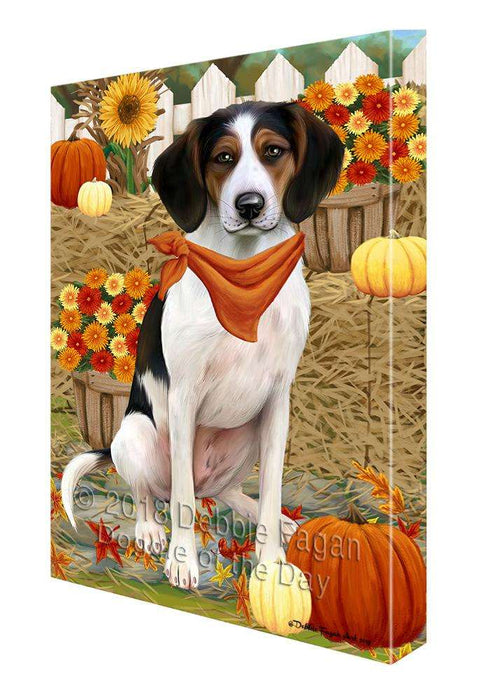 Fall Autumn Greeting Treeing Walker Coonhound Dog with Pumpkins Canvas Print Wall Art Décor CVS74150