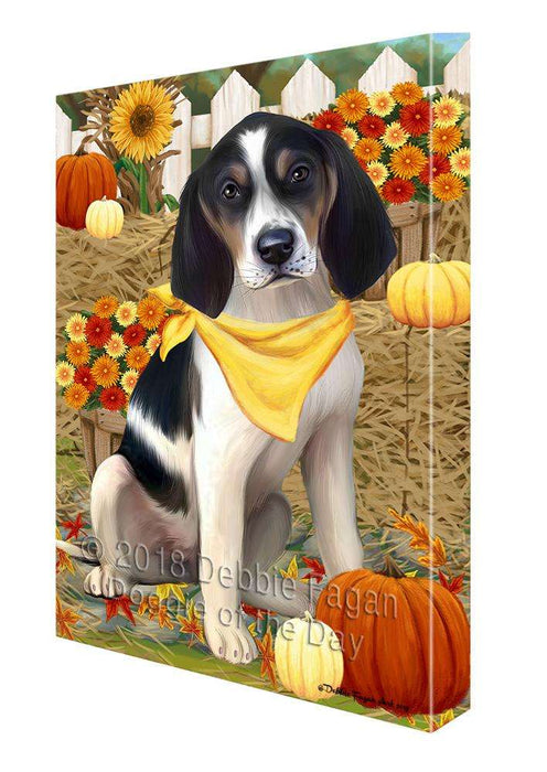 Fall Autumn Greeting Treeing Walker Coonhound Dog with Pumpkins Canvas Print Wall Art Décor CVS74159