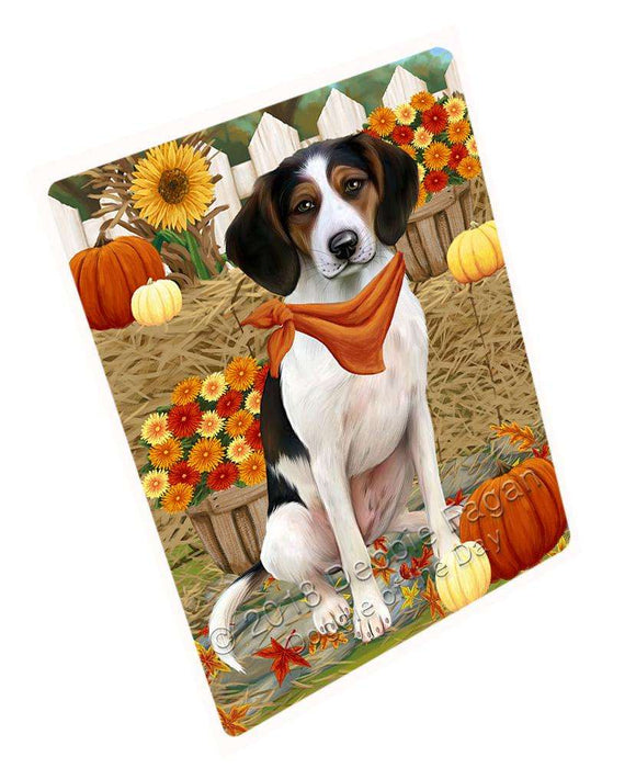 Fall Autumn Greeting Treeing Walker Coonhound Dog with Pumpkins Cutting Board C56667