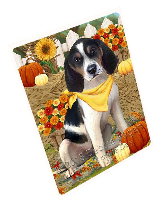 Fall Autumn Greeting Treeing Walker Coonhound Dog with Pumpkins Cutting Board C56670