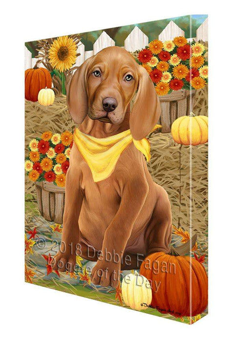 Fall Autumn Greeting Vizsla Dog with Pumpkins Canvas Print Wall Art Décor CVS74186