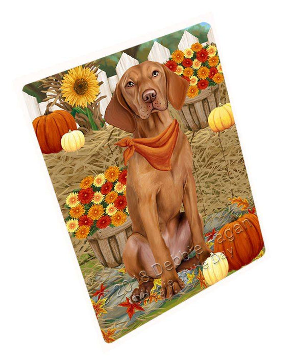 Fall Autumn Greeting Vizsla Dog with Pumpkins Cutting Board C56676
