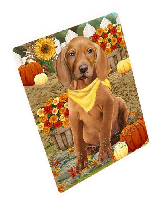 Fall Autumn Greeting Vizsla Dog with Pumpkins Cutting Board C56679