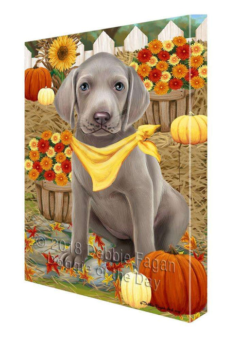 Fall Autumn Greeting Weimaraner Dog with Pumpkins Canvas Print Wall Art Décor CVS74204