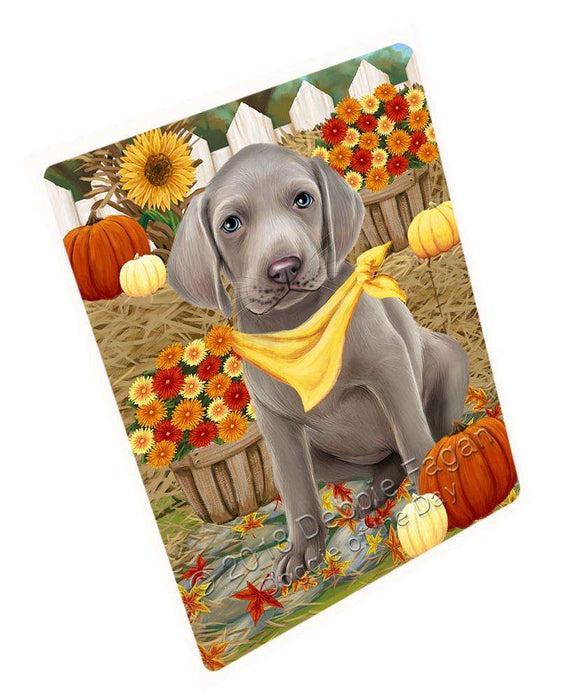 Fall Autumn Greeting Weimaraner Dog with Pumpkins Cutting Board C56685