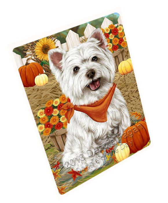 Fall Autumn Greeting West Highland Terrier Dog with Pumpkins Cutting Board C56688