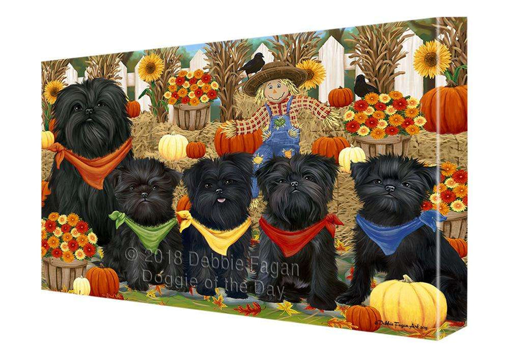 Fall Festive Gathering Affenpinschers with Pumpkins Canvas Print Wall Art Décor CVS71738