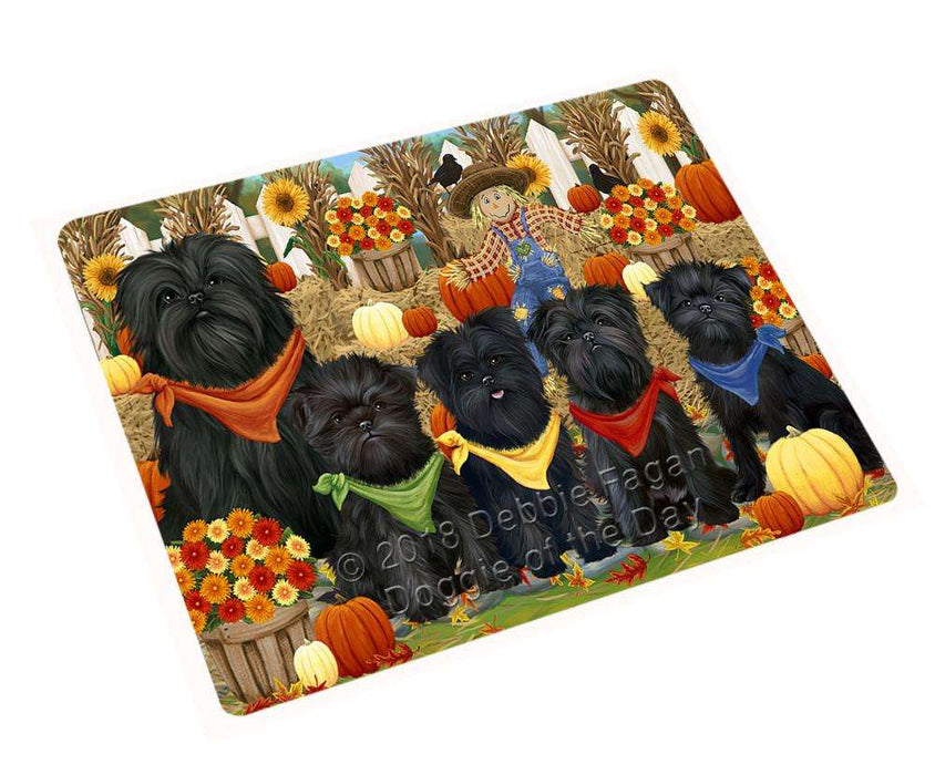 Fall Festive Gathering Affenpinschers with Pumpkins Cutting Board C55863
