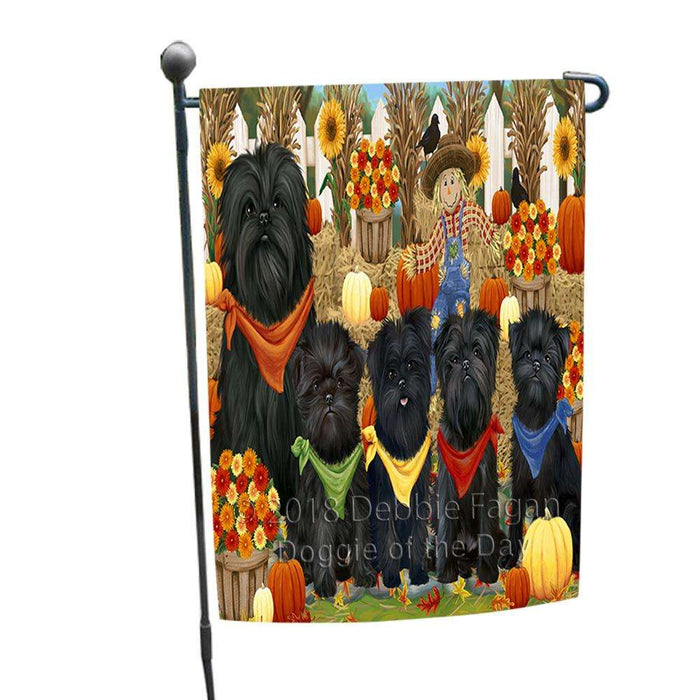 Fall Festive Gathering Affenpinschers with Pumpkins Garden Flag GFLG0494