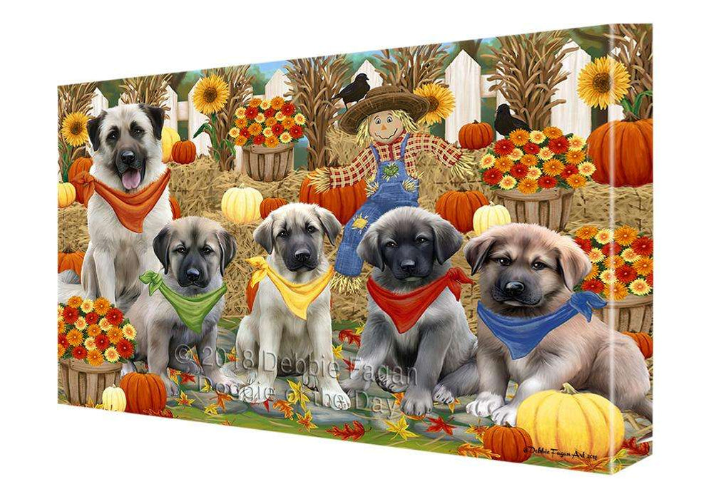 Fall Festive Gathering Anatolian Shepherds Dog with Pumpkins Canvas Print Wall Art Décor CVS71774