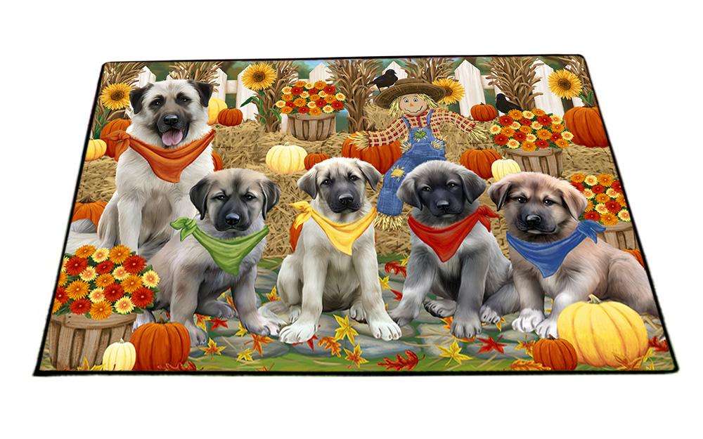 Fall Festive Gathering Anatolian Shepherds Dog with Pumpkins Floormat FLMS50643