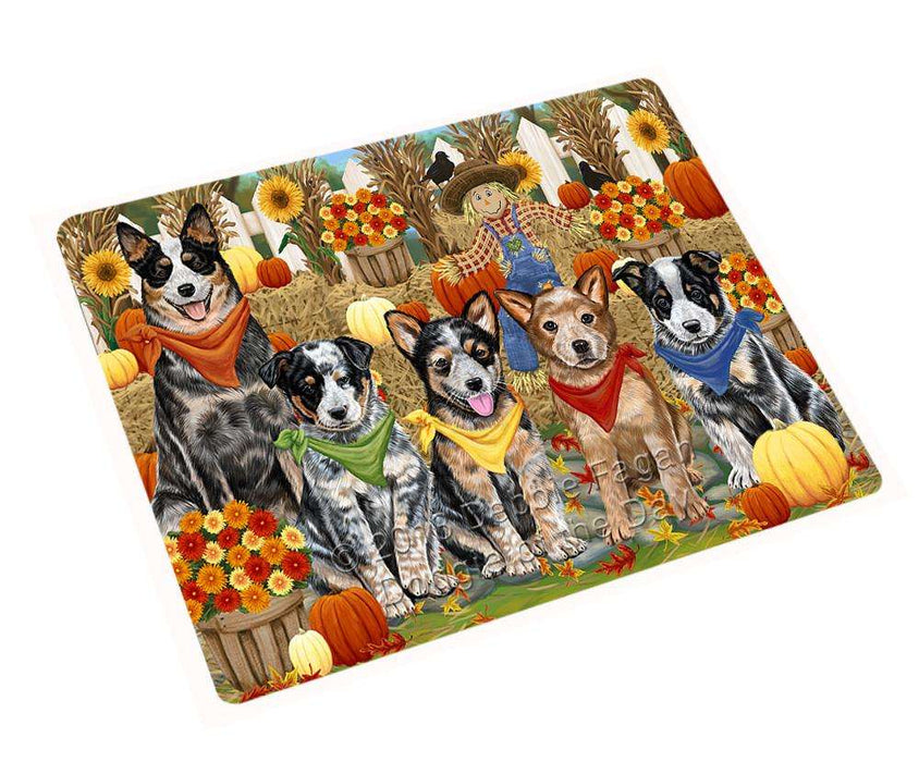 Fall Festive Gathering Australian Cattle Dogs with Pumpkins Cutting Board C55878