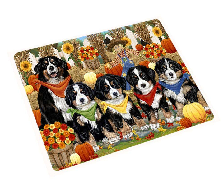 Fall Festive Gathering Bernese Mountain Dogs with Pumpkins Cutting Board C55896