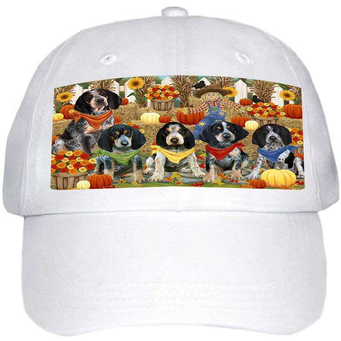 Fall Festive Gathering Bluetick Coonhounds Dog with Pumpkins Ball Hat Cap HAT55611