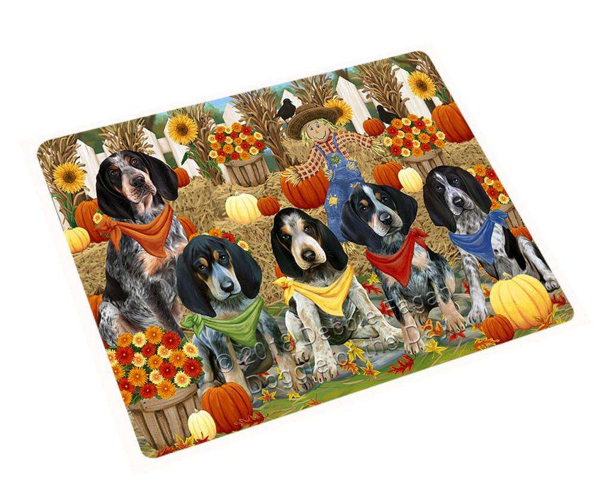 Fall Festive Gathering Bluetick Coonhounds Dog with Pumpkins Cutting Board C55902