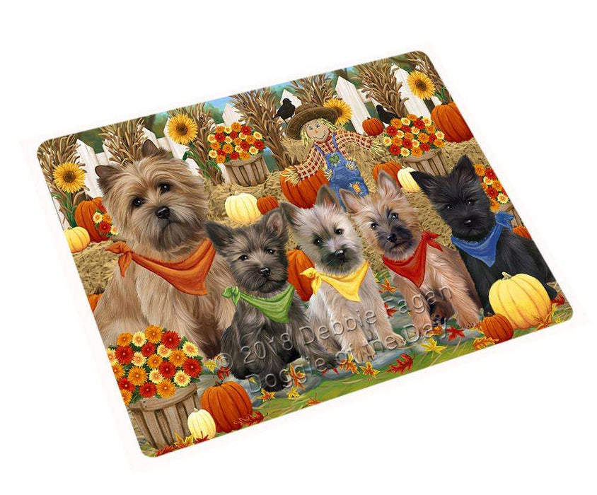 Fall Festive Gathering Cairn Terriers Dog with Pumpkins Cutting Board C55926