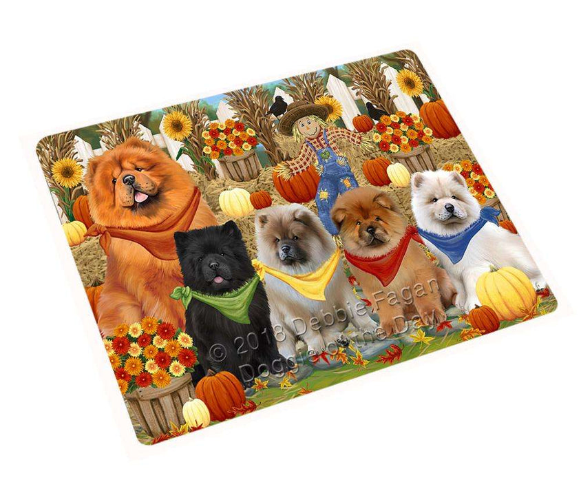 Fall Festive Gathering Chow Chows Dog with Pumpkins Cutting Board C55938