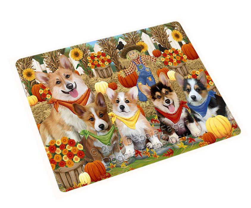 Fall Festive Gathering Corgis Dog with Pumpkins Cutting Board C55941