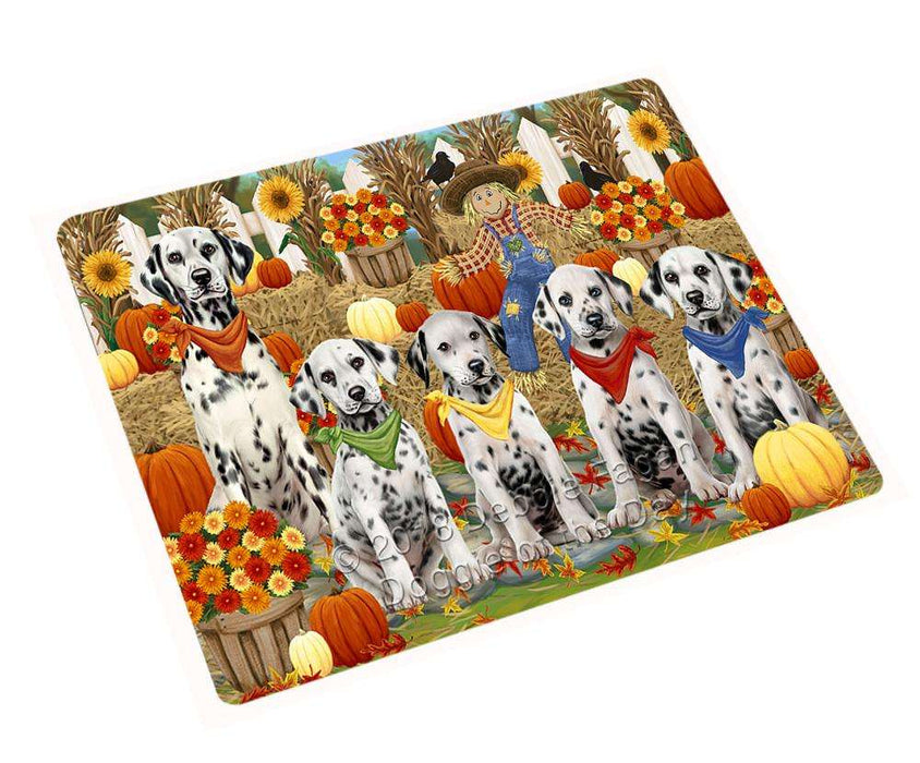 Fall Festive Gathering Dalmatians Dog with Pumpkins Cutting Board C55947