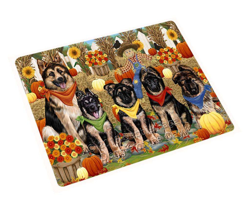 Fall Festive Gathering German Shepherds Dog with Pumpkins Cutting Board C55956