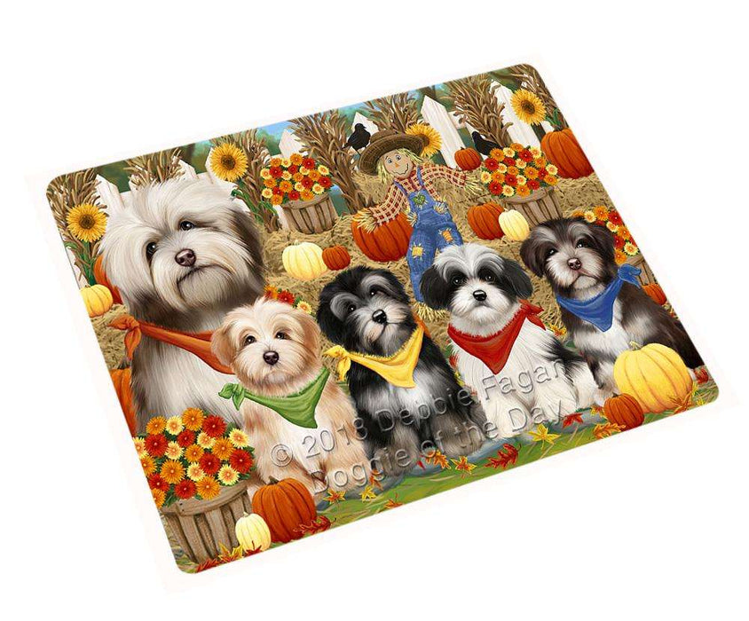 Fall Festive Gathering Havaneses Dog with Pumpkins Cutting Board C55965