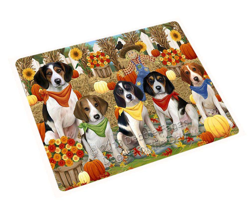 Fall Festive Gathering Treeing Walker Coonhounds Dog with Pumpkins Cutting Board C56451