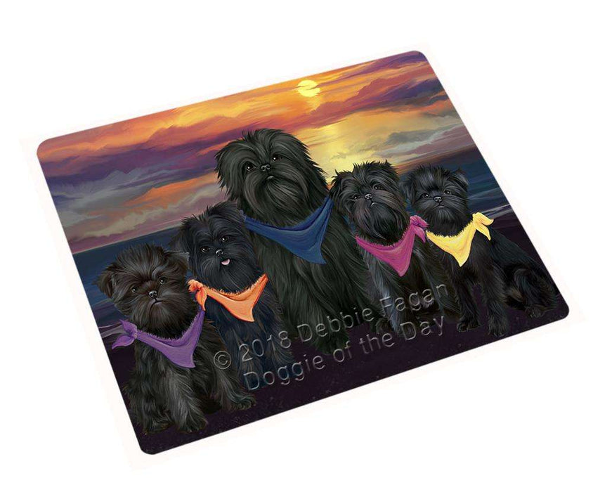 Family Sunset Portrait Affenpinschers Dog Blanket BLNKT68106