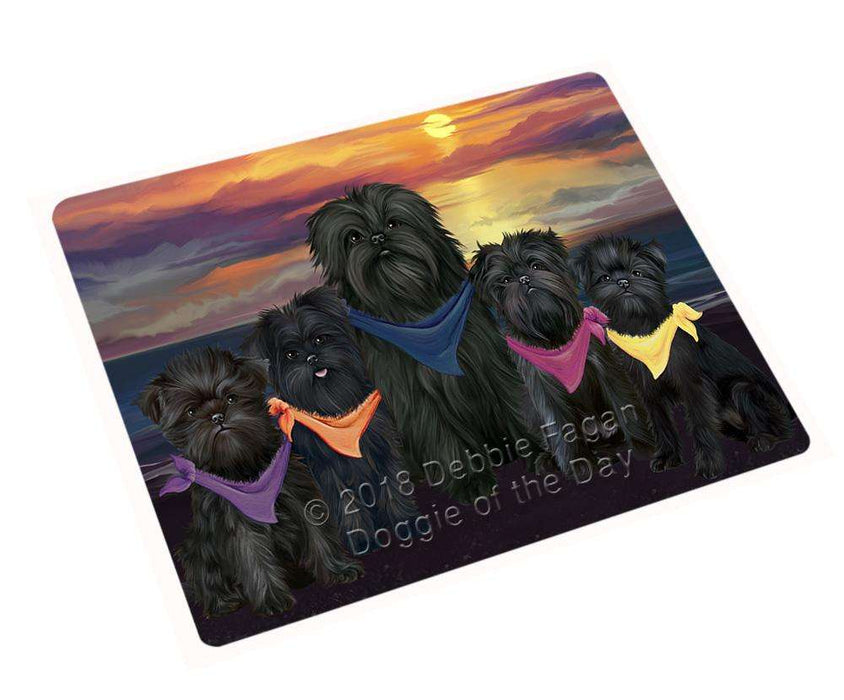 Family Sunset Portrait Affenpinschers Dog Cutting Board C54699
