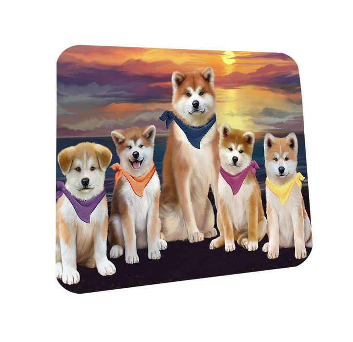 Family Sunset Portrait Akitas Dog Coasters Set of 4 CST52435