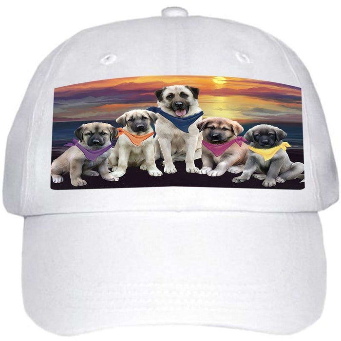 Family Sunset Portrait Anatolian Shepherds Dog Ball Hat Cap HAT54420