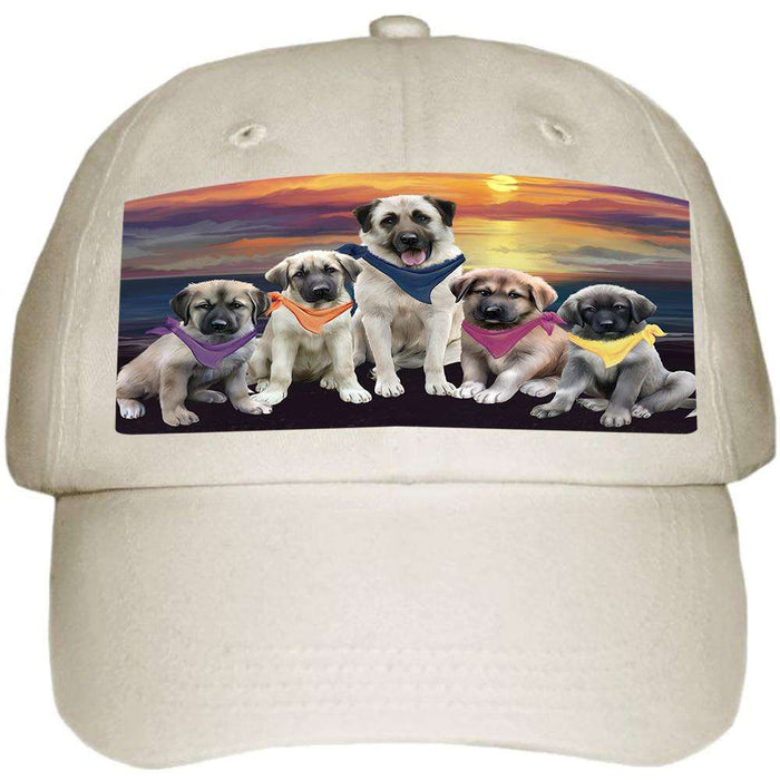 Family Sunset Portrait Anatolian Shepherds Dog Ball Hat Cap HAT54420