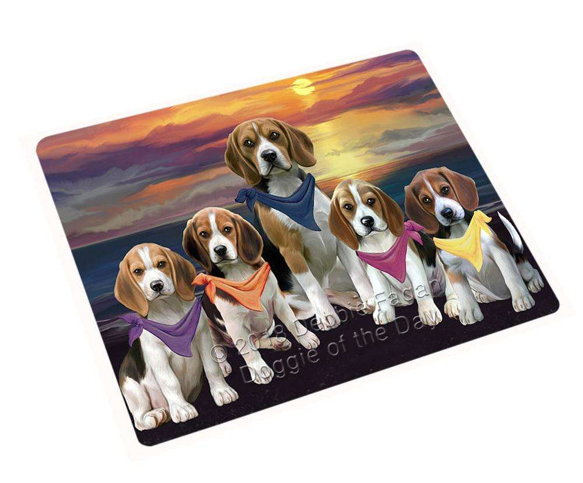 Family Sunset Portrait Beagles Dog Blanket BLNKT68187