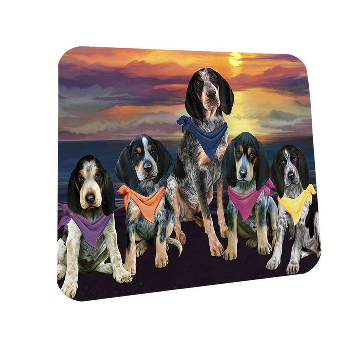 Family Sunset Portrait Bluetick Coonhounds Dog Coasters Set of 4 CST50191