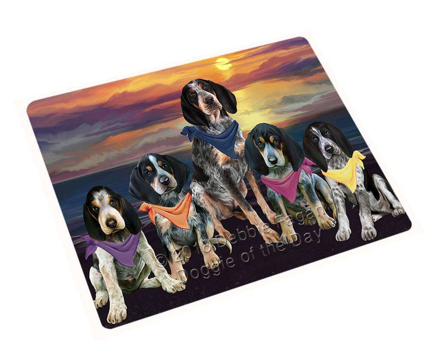 Family Sunset Portrait Bluetick Coonhounds Dog Cutting Board C54738