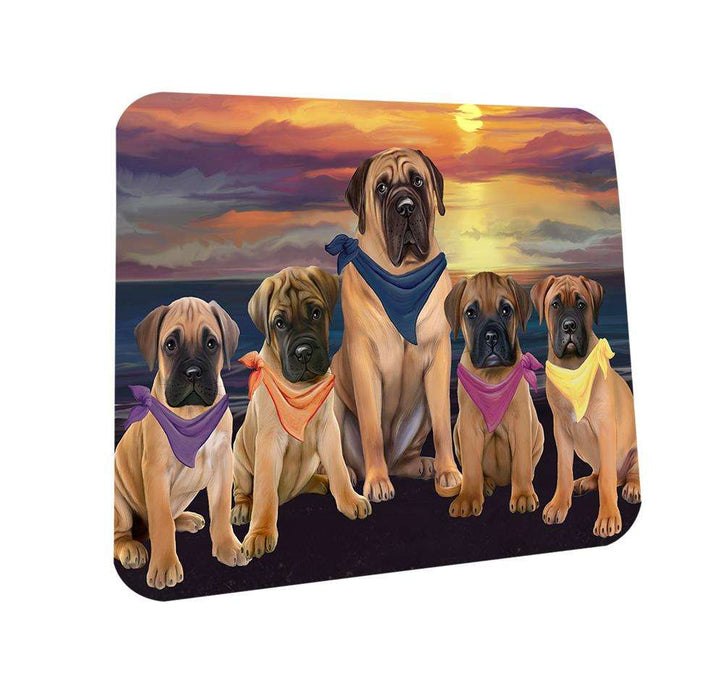Family Sunset Portrait Bullmastiffs Dog Coasters Set of 4 CST50198
