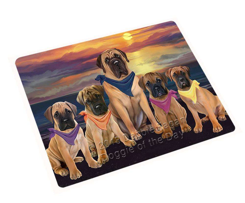 Family Sunset Portrait Bullmastiffs Dog Cutting Board C54759